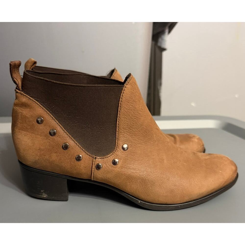 Women's Munro Austin Ankle Boots 10.5‎ Studded Brown Western Chelsea